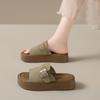 Sandals 2025 new fairy style flat bottom two wearing slippers Korean version fashion versatile one word pinch foot beach sandals tide
