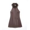Winter 2025 Dames Veertjes Hanger Halternek Jurk