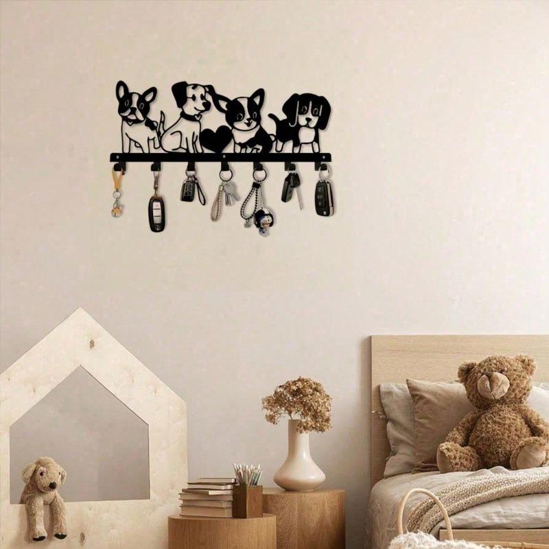Vintage Metal Dog Wall Decor Waterproof Peel Stick Removable Art Cute Pet Lover Gift