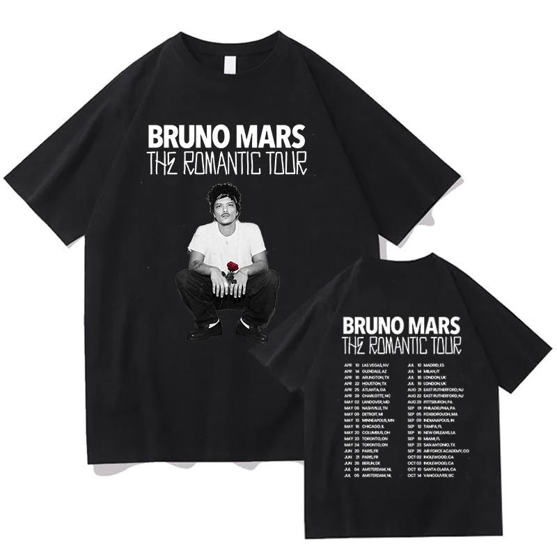 

Bruno Mars The Romantic 2026 Tour T Shirt Bruno Mars Tee Unisex Youth and Adult T-shirt Concert Outfits Cotton Comfort Soft Tops S чёрный