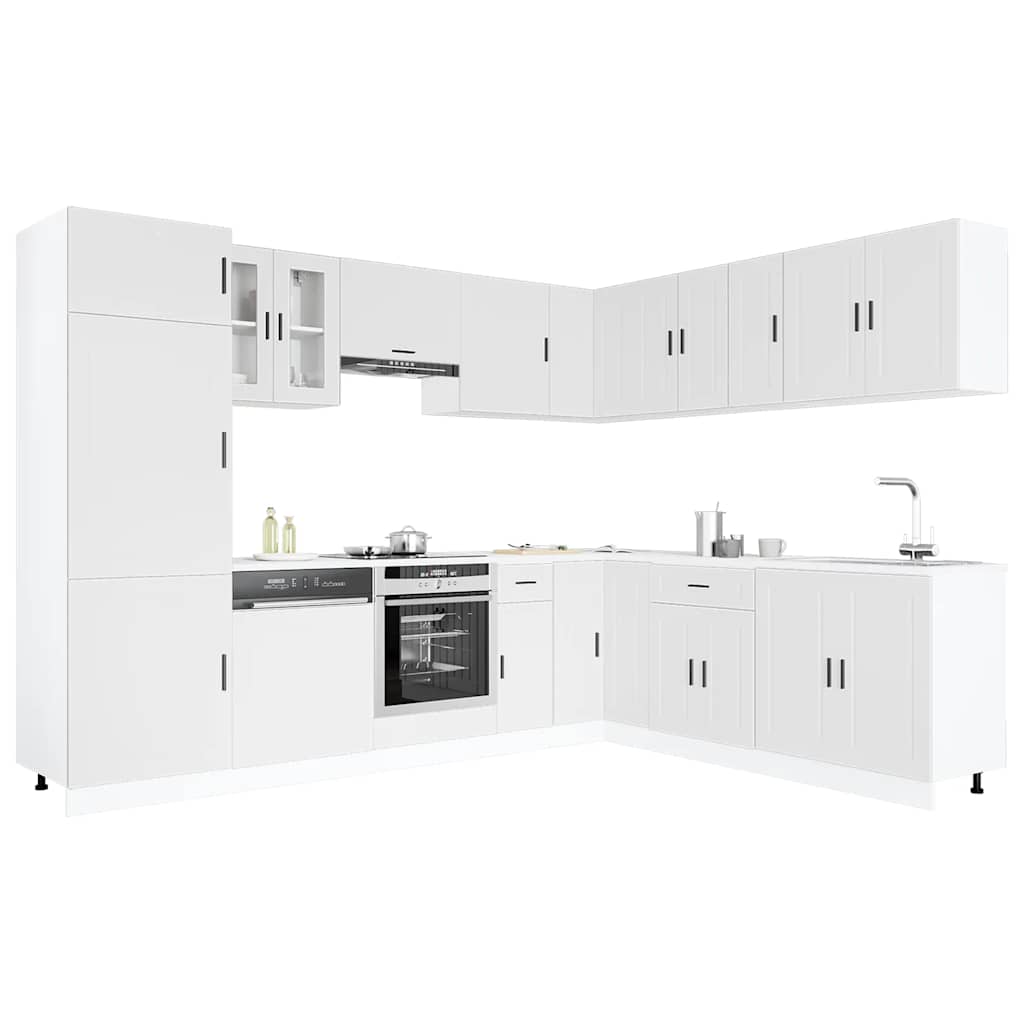 Conjunto de Armarios de Cocina, Porto, 14 Piezas, Blanco