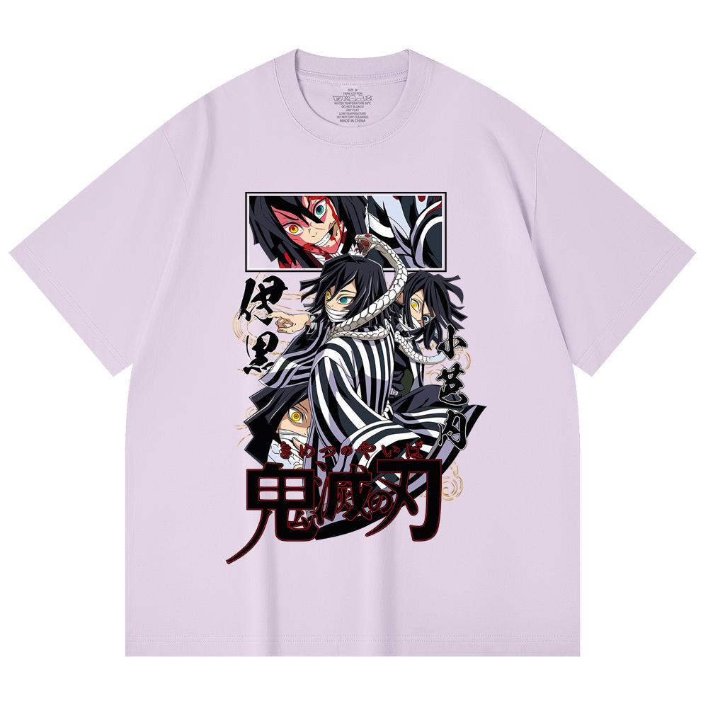 230 Gsm 100% Cotton Demon Slayer V95 Iguro Print Unisex Heavy Cotton T Shirt