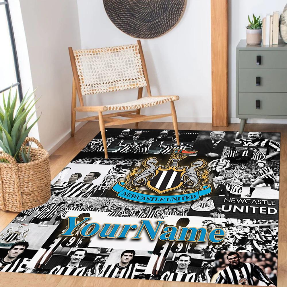 Newcastle 10 Customizable Name Carpet Design for Game Room Entryway Dormitory Living Rooms Anti-slip Rug Decorate Offices