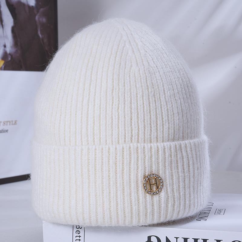 

Шапка Женская Зимняя Теплая Вязаная Шапка Флисовая Утепленная Ветрозащитная Шерстяная Шапка белый