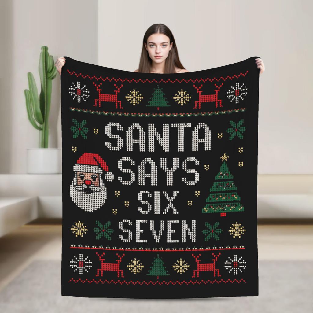 67 Six Seven Funny Meme Blanket Quality Warm Soft  Throw Blanket Winter Girls Boys Living Room Graphic Bedspread