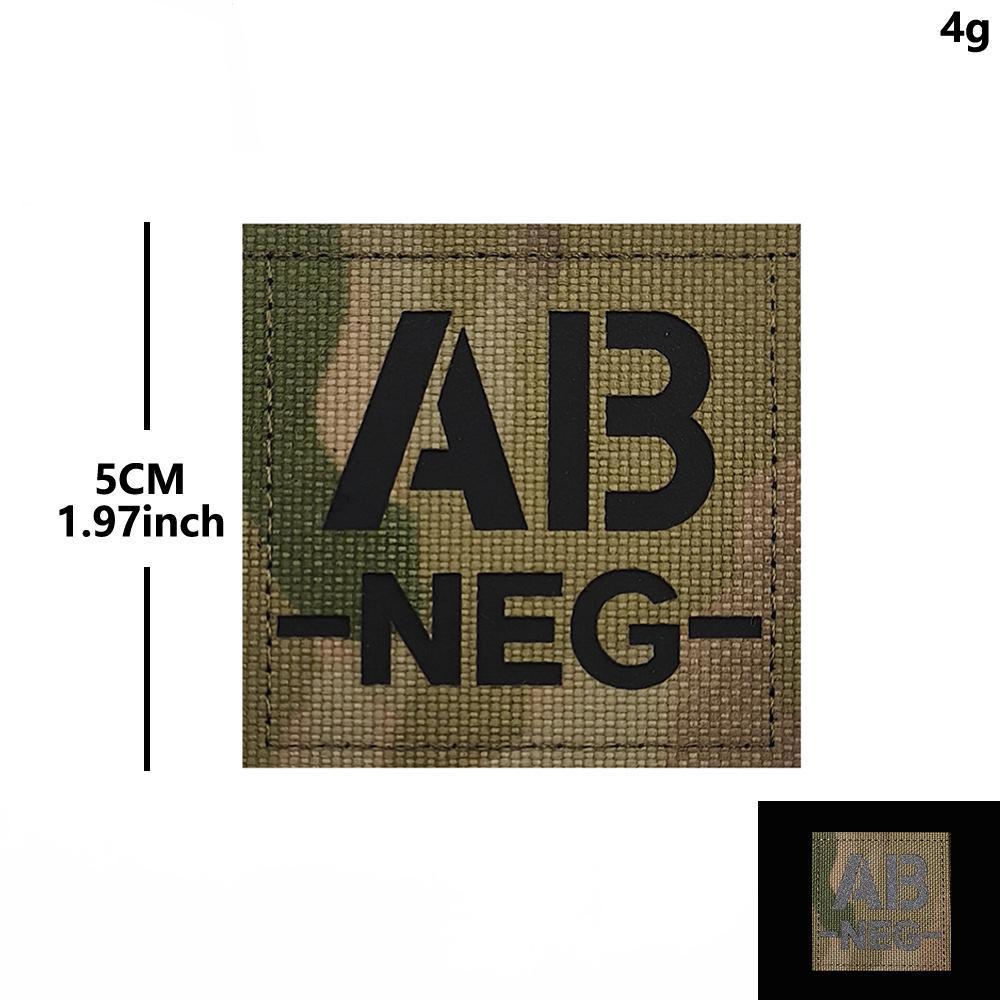 Reflective Velcro Morale Patch - IR Badge, Laser-Cut Blood Type, NKDA Tactical Rescue for Armband or Backpack.