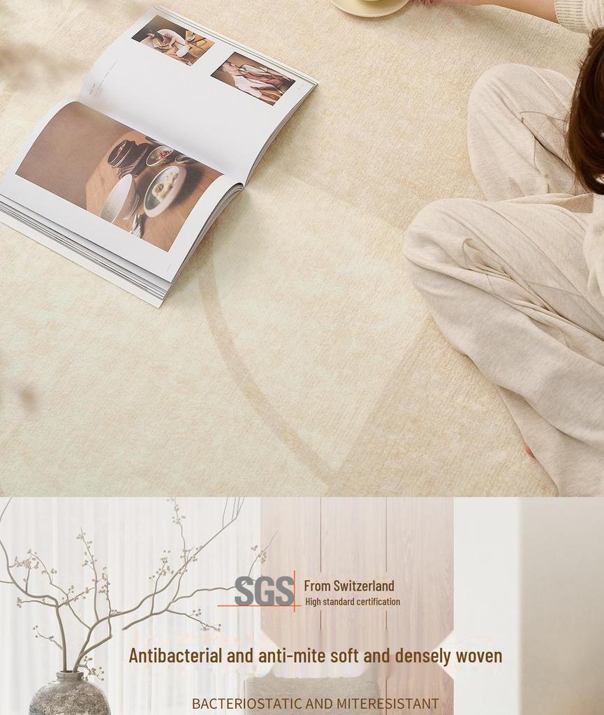 2025 Light Luxury High-End Cream Carpet for Living Room & Bedroom