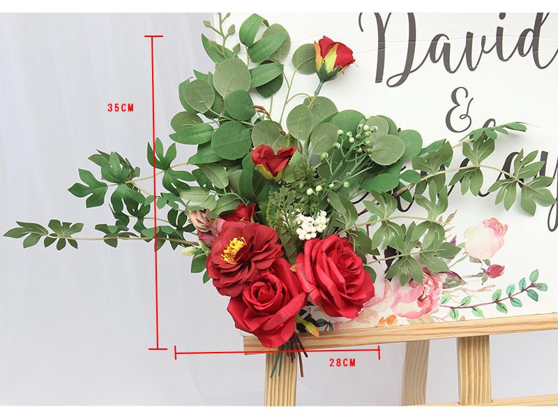 

Квіткова весільна табличка-вітання з шовковими квітами - Декор для заходу та шоуруму.