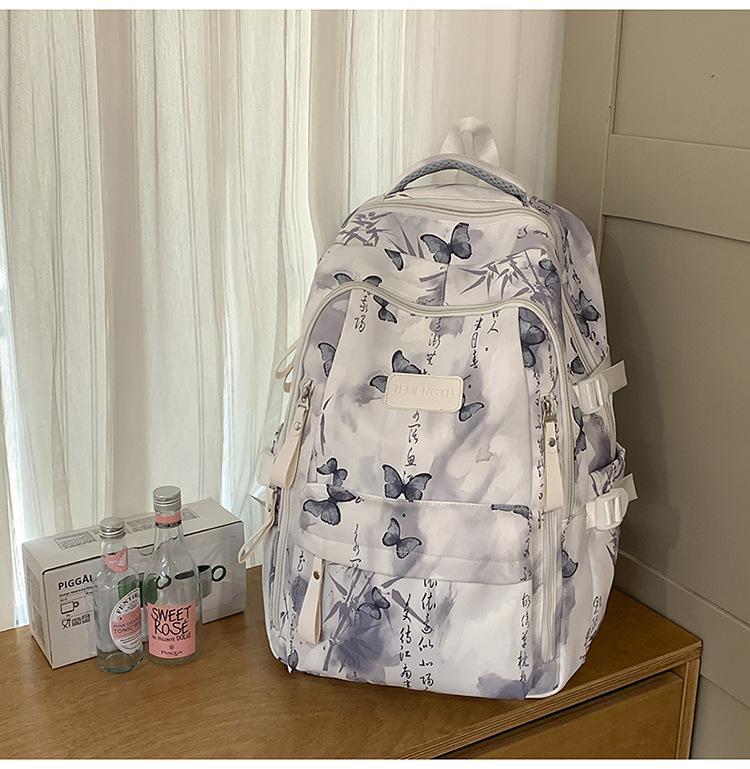 Schoolbag new high-value national tide ancient style fresh and sweet backpack junior high school students lightweight spring outing travel