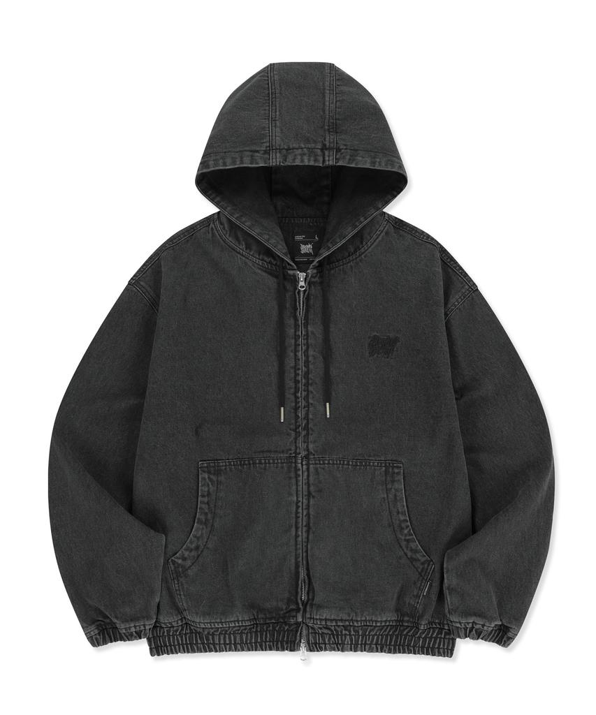 Brownbreath Denim Hood Zip Up - Black