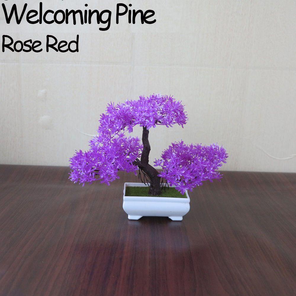 Colorful Welcoming Pine Home Decor Artificial Potted Simulation Bonsai Fake Plants Plastic Flowers