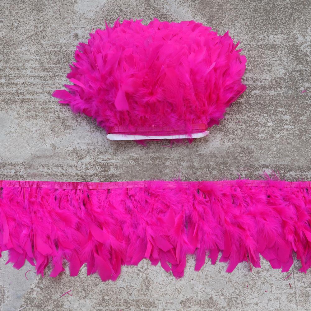 1M 10-15CM Turkey Feather Trim Fringe Blue Marabou Plumas Ribbon for Crafts Sewing  Clothes Wedding Dress Decoration Accessories