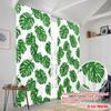 2pcs,2D plane printing Curtains Monstera Leaf Mosaic Polyester (without rod) Home Decor Use for Living Room, Bedroom & Home