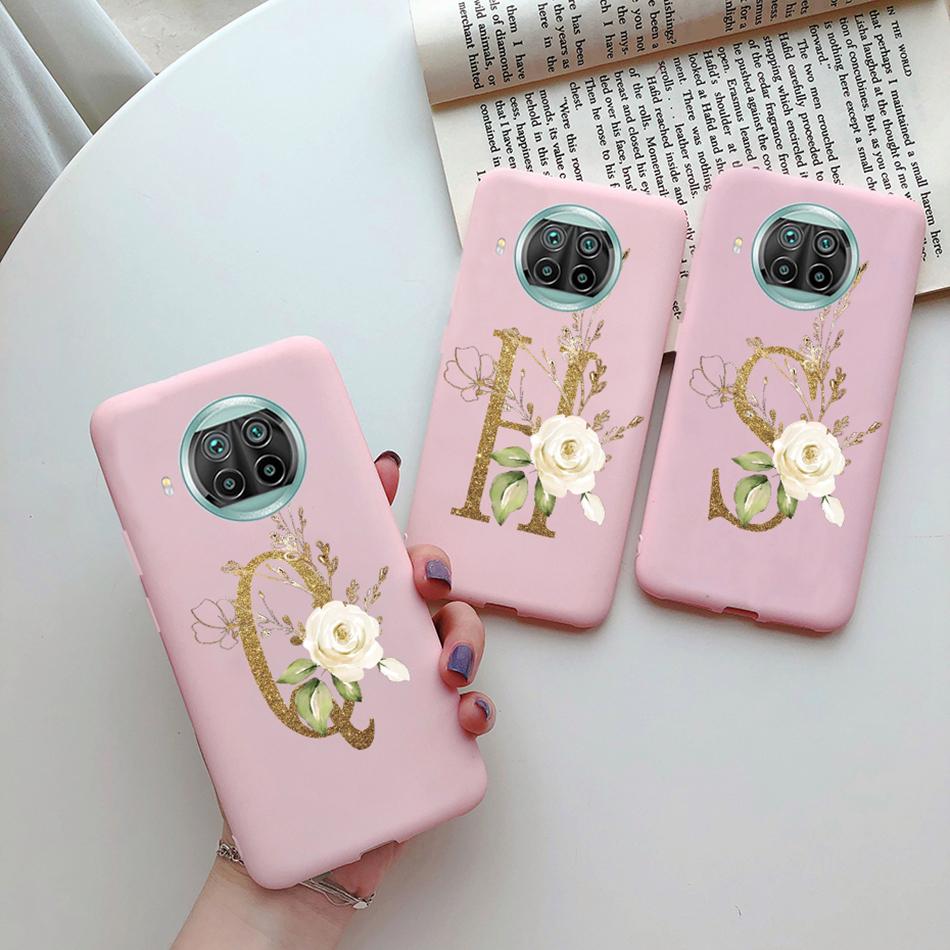 For Xiaomi Mi 10T Lite 5G Back Cover Flower Alphabet Letter Candy Soft Phone Case For Xiomi Mi10t Lite Mi 10 T Lite 10tlite Case
