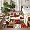 Christmas Custom Name Printed Square Area Rug Soft Non Slip Floor Carpet For Bedroom Holiday Gift