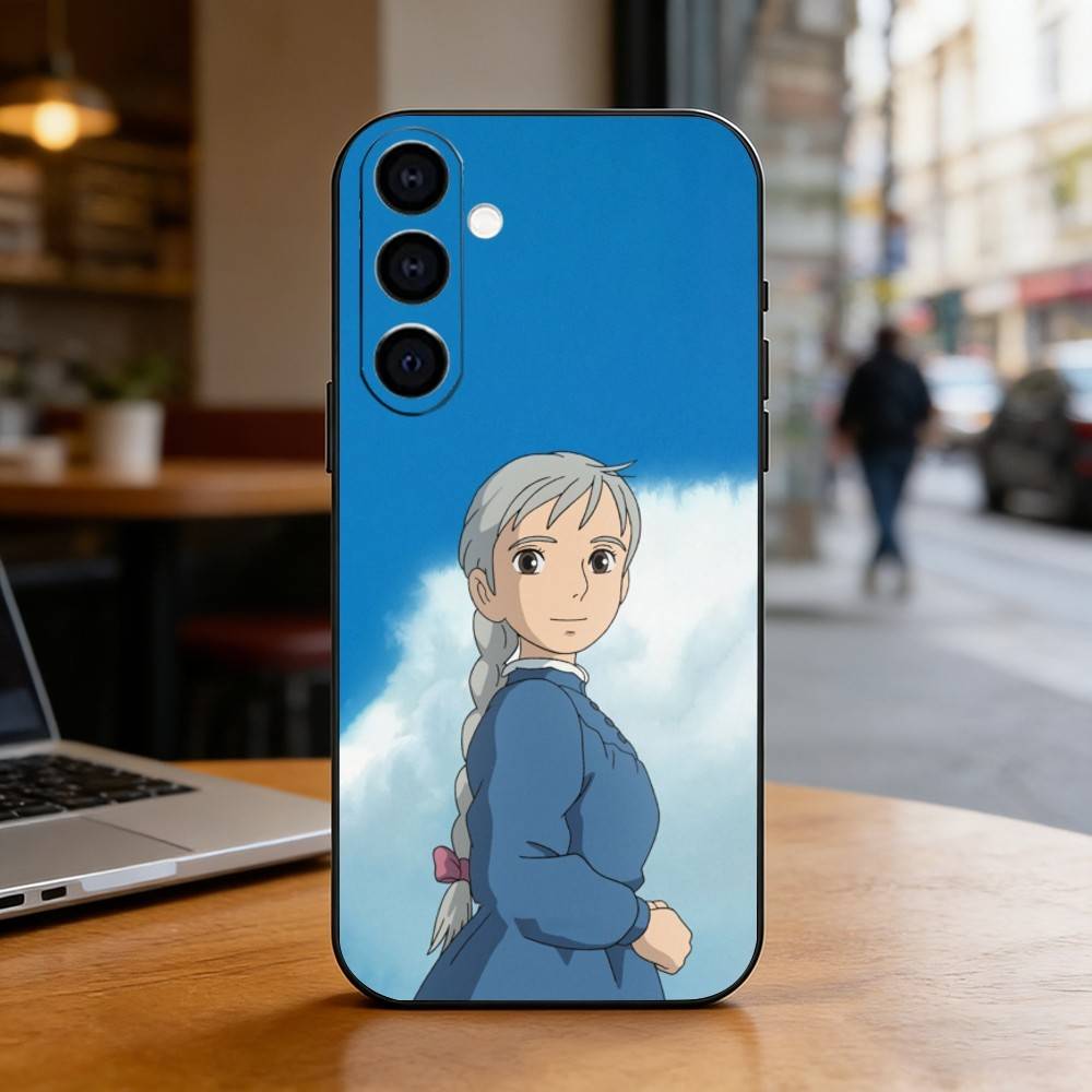 Howl's Moving Castle Sophie Phone Case Black Silicone Soft For Samsung Galaxy A73,A72,A71,A70,A53,A52,A51
