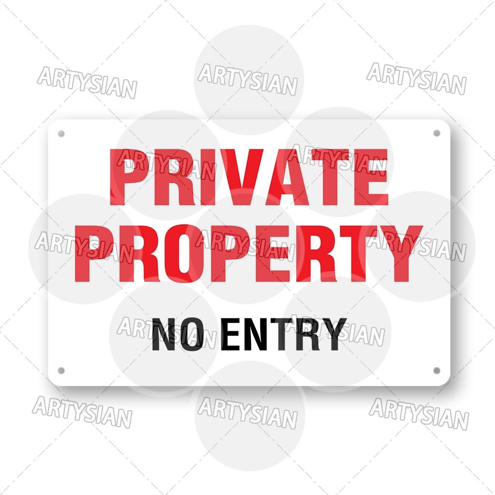 Private Property Waring Metal Sign No Trespassing Do Not Knock No Public Access Stop Boundary Line Private Restricted Road