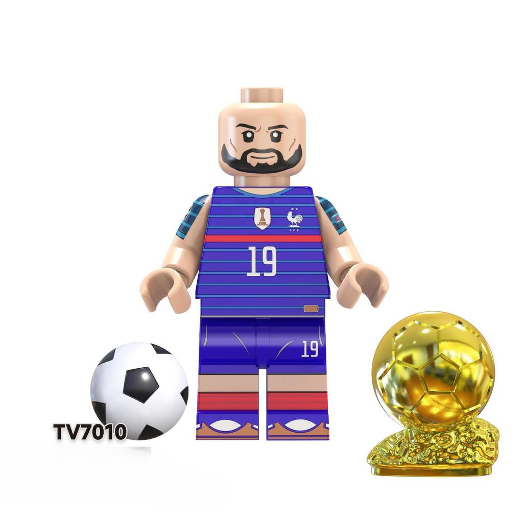 TV6502 World Football Stars Building Blocks Minifigures Set Soccer Players Assemble Bricks Action Figures Model Toys Birthday Gift