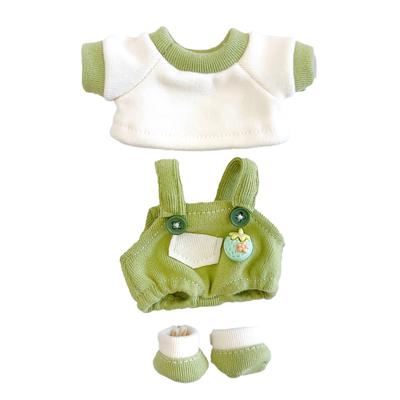 And Shoes Set for Plush Costume T-shirt, Overalls, 10cm, Green, Toy, Kigurumi, Accessories, Otaku, Doll, Mascot, Kpopdoll, [Used]