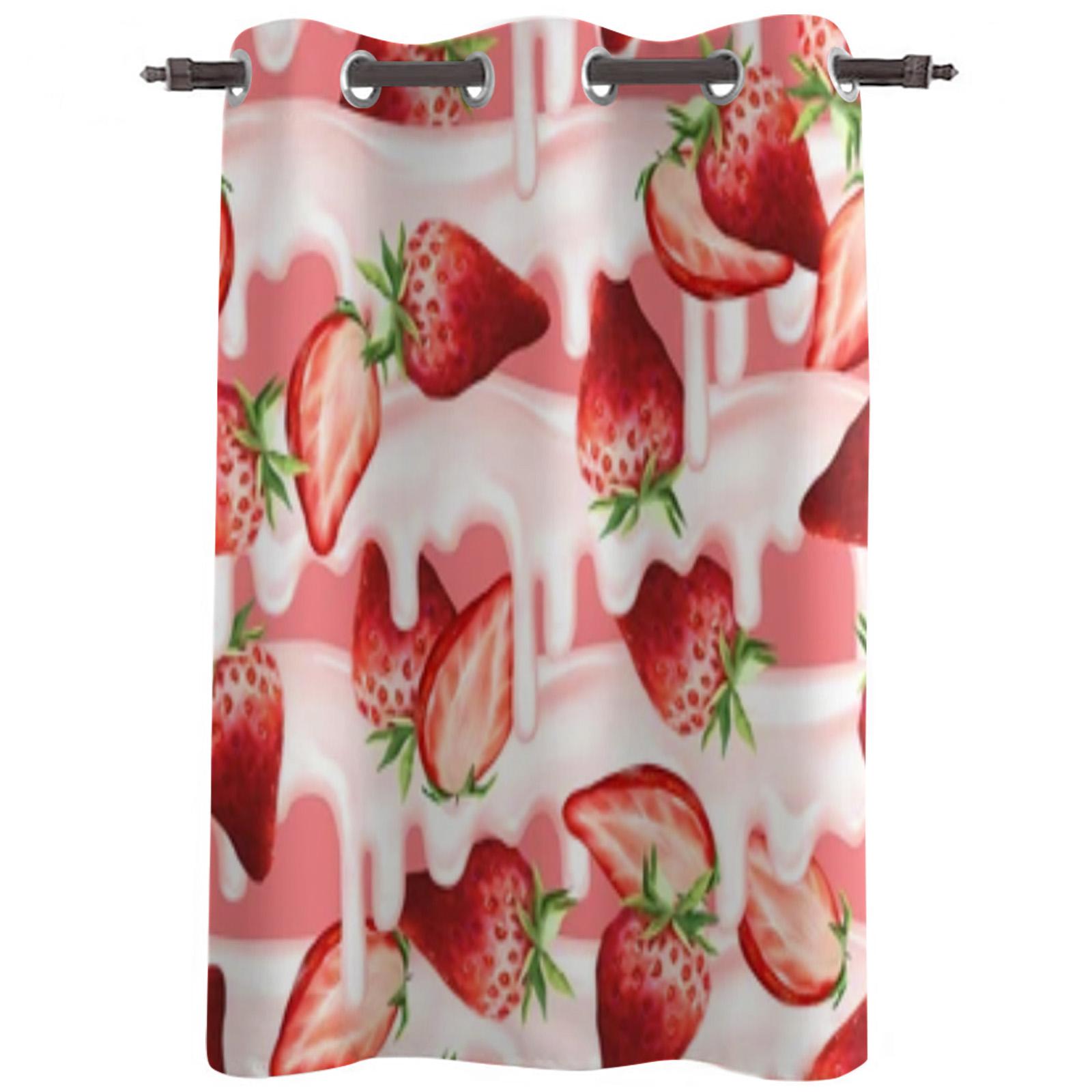 Красная клубничная оконная занавеска для гостиной — фото 2