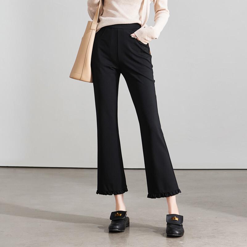 SOFSIL Women s Ruffle Trim Flared Cropped Pants 28/L