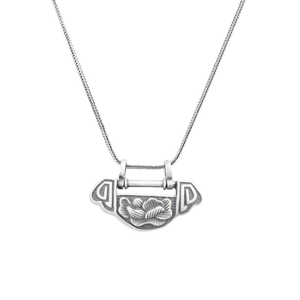 Handmade S925 Silver Lotus Pendant by Jade Angel: Ethnic Style with Niche Design.