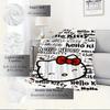 1pc Cat, Bow, whiteDigital Print Fleece Blanket - Contemporary Style, Suitable for All Seasons, Perfect for Home, Travel, or Camping - Machi