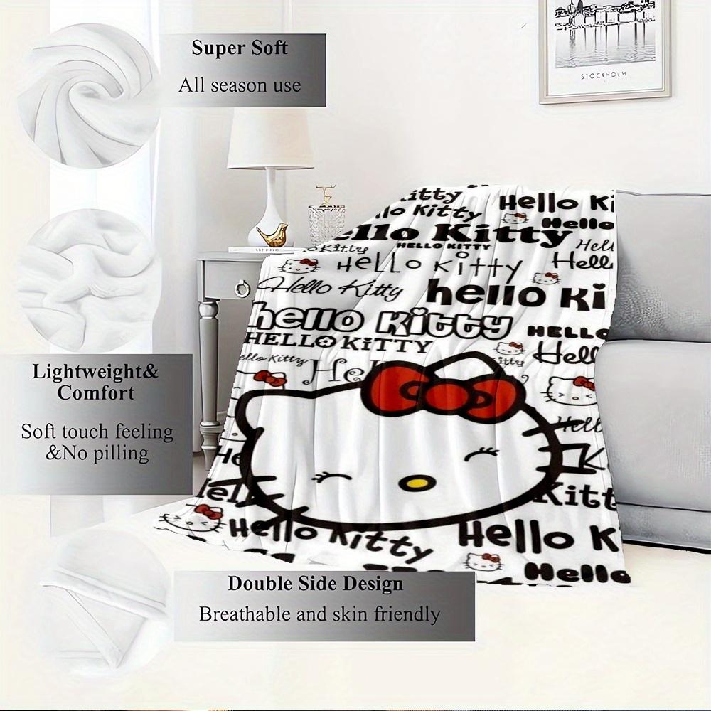 1pc Cat, Bow, whiteDigital Print Fleece Blanket - Contemporary Style, Suitable for All Seasons, Perfect for Home, Travel, or Camping - Machi