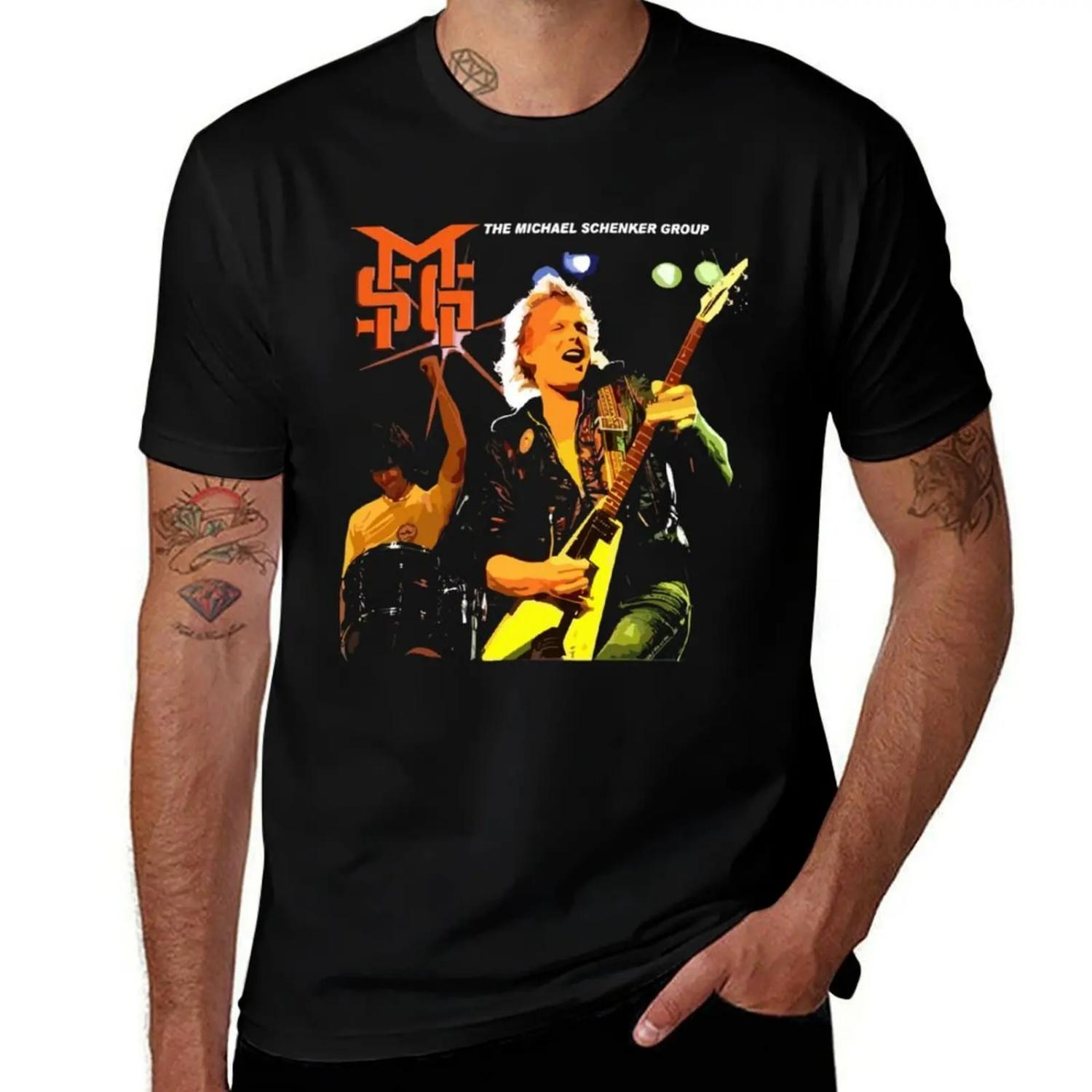 Michael Schell Band Music Print T-Shirt - Modern Streetwear - Pattern T-Shirt - Suitable for Both Men and Women S