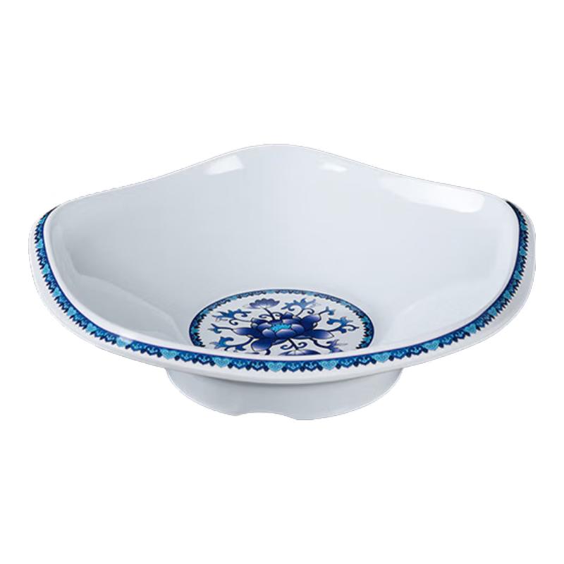 Huihuang A5 Melamine 10-inch Pentagonal High-Foot Dinner Plate (2-Pack)