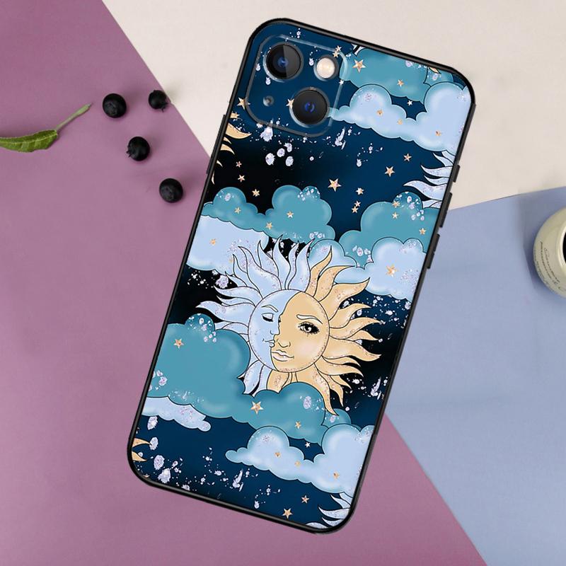 Sun Moons Star Signs Celestial Silicone Case For iPhone 17 15 14 13 11 12 Pro Max 16 Plus 12 13 Mini 16e 17 Air Back Cover