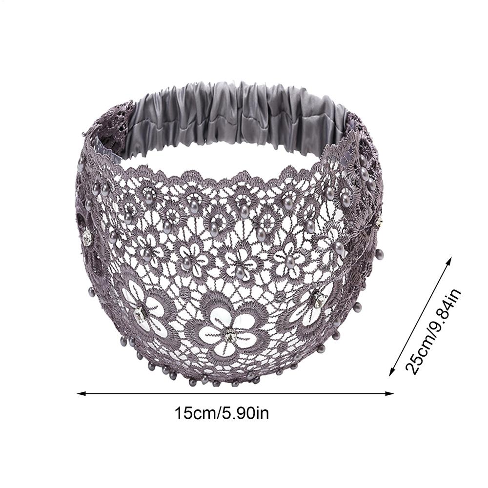 Fashionable Wide Lace Headband Anti-Slip Design Stylish Wide Embroidered Border Women's Knitted Hair Accessories Elegant Style