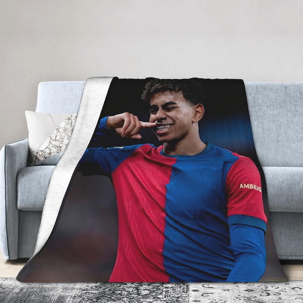 Lamine Y-Yamal Decken Fußball Soccer Flanell Neuheit Warme Überwurfdecke für Zuhause Restaurant Textil Dekoration