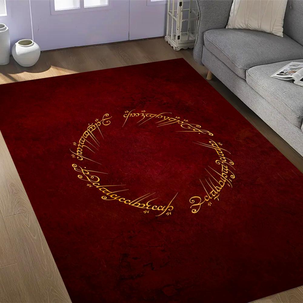 Lord Rings Symbol Carpet Suitable for Outdoor Foyer Living Rooms Entryway Antislip Carpet Anime Office Decor Spiritual Gift