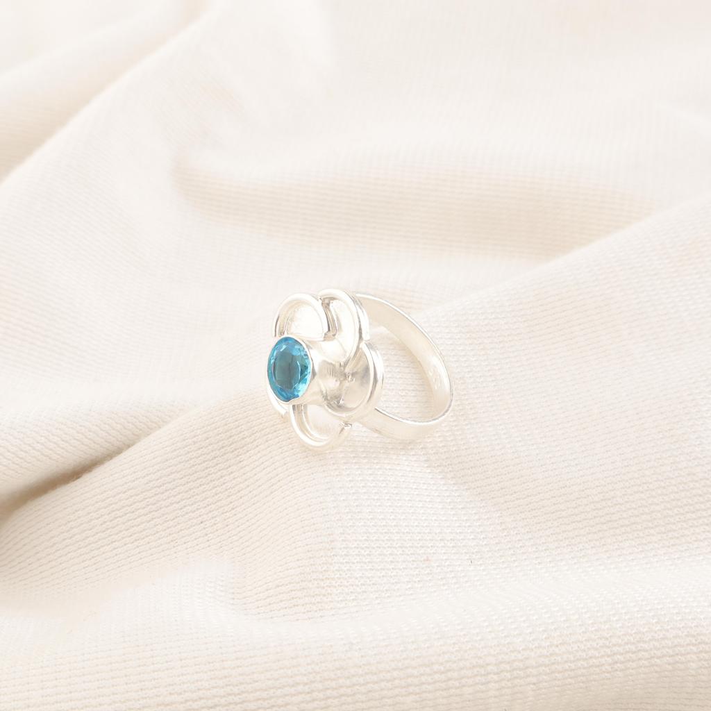 Swiss Blue Topaz Jewelry Gemstone Ring, 925 Sterling Silver Pendant Jewelry Handmade Ring, Silver Jewelry For Wedding Gift