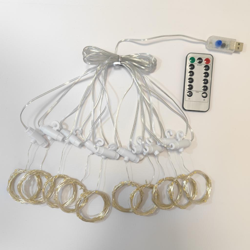 LED Vorhanglichter Warm Lichterkette Festivalbeleuchtung Regenbogen Fensterlampe Zuhause Schlafzimmer Hochzeit Weihnachtsdekoration