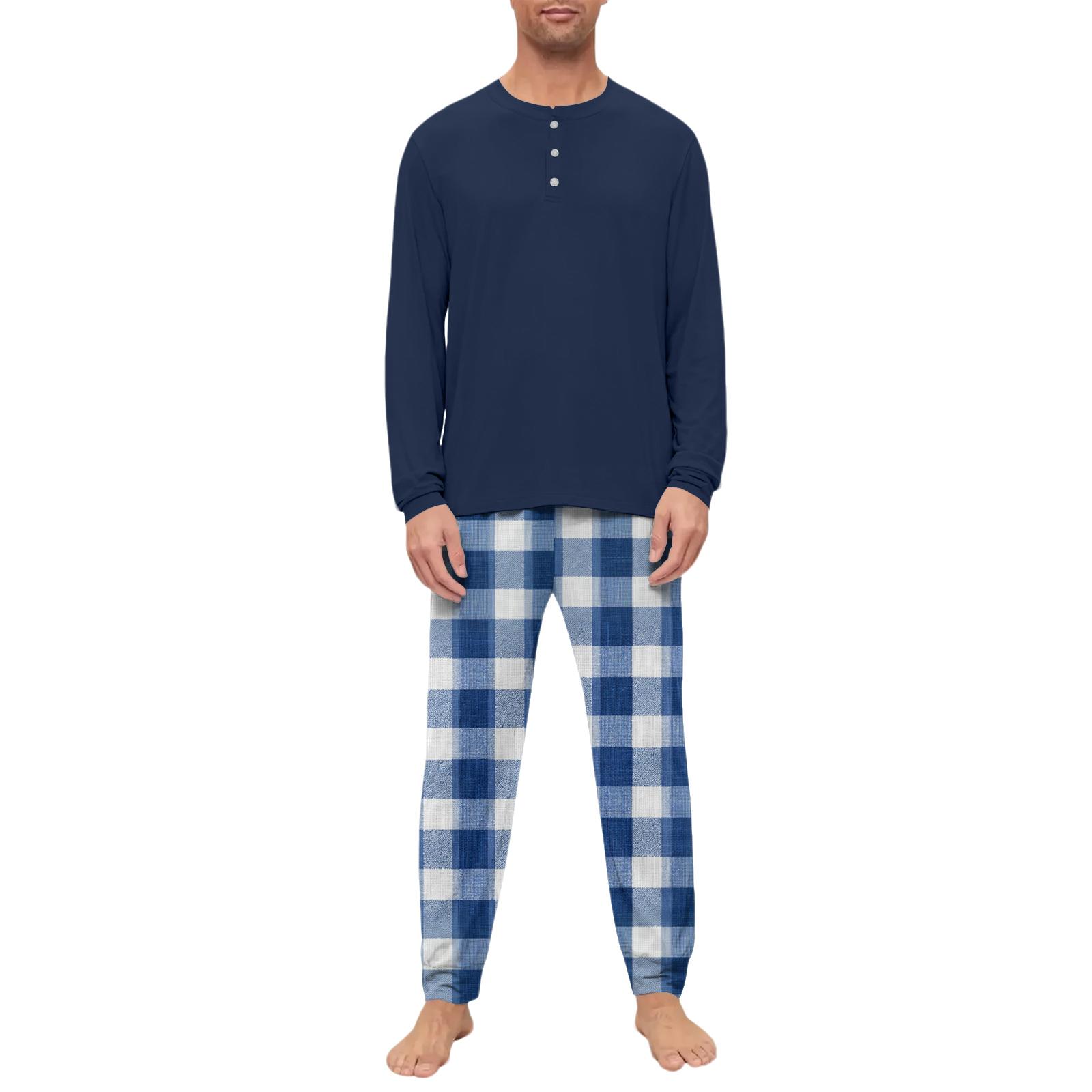 

Мужской пижамный комплект, с длинным рукавом и длинными брюками, двухпредметный комплект XL белый