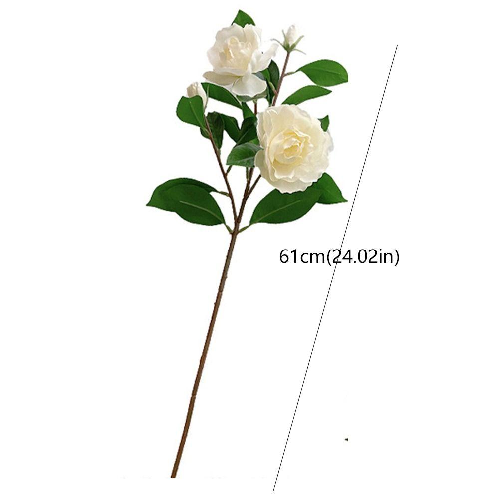 Handmade Artificial Gardenia Branches Real Touch Fake Flowers  Wedding Party Decor