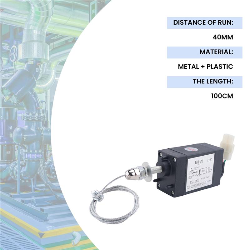 NEU-Normalerweise Offen DC 12V Motorabstellvorrichtung Motorstopp-Magnetventil XHQ-PT Strom Ein Zugtyp Abstellmagnetisch