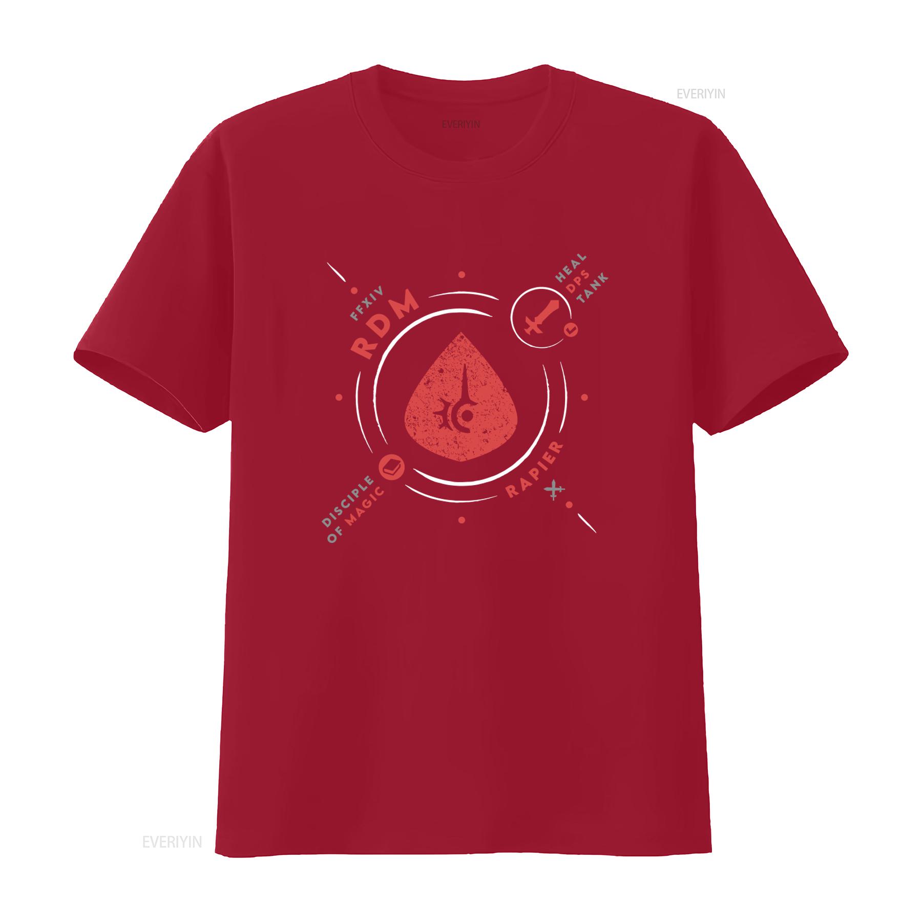 

Ffxiv Inspired Red Mage Rdm Life Dps Job Ff14 Mmo Gamer T Shirt vintage Washed graphic Unisex Casual Stylish Breathable fashion S