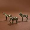 Figurines Animales en Laiton Massif Cheval Bélier Éléphant Rhinocéros Crapaud Tigre Design Rétro Pour Décoration de Maison et de Bureau Cadeau de Collection