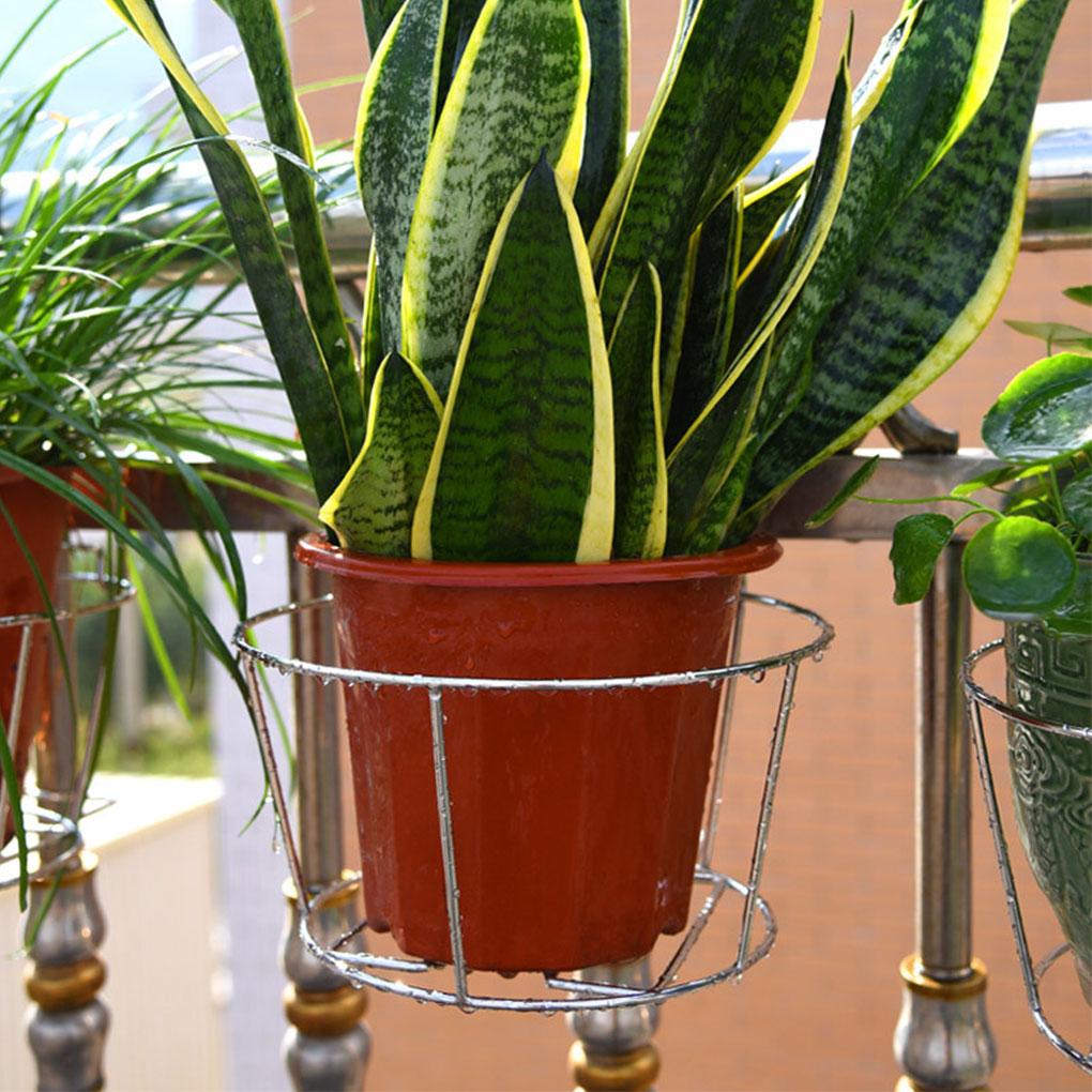 Hanging Plant Shelf Balcony Flower Pot Stand Stainless Support Tray for Railing Outdoor Fence
