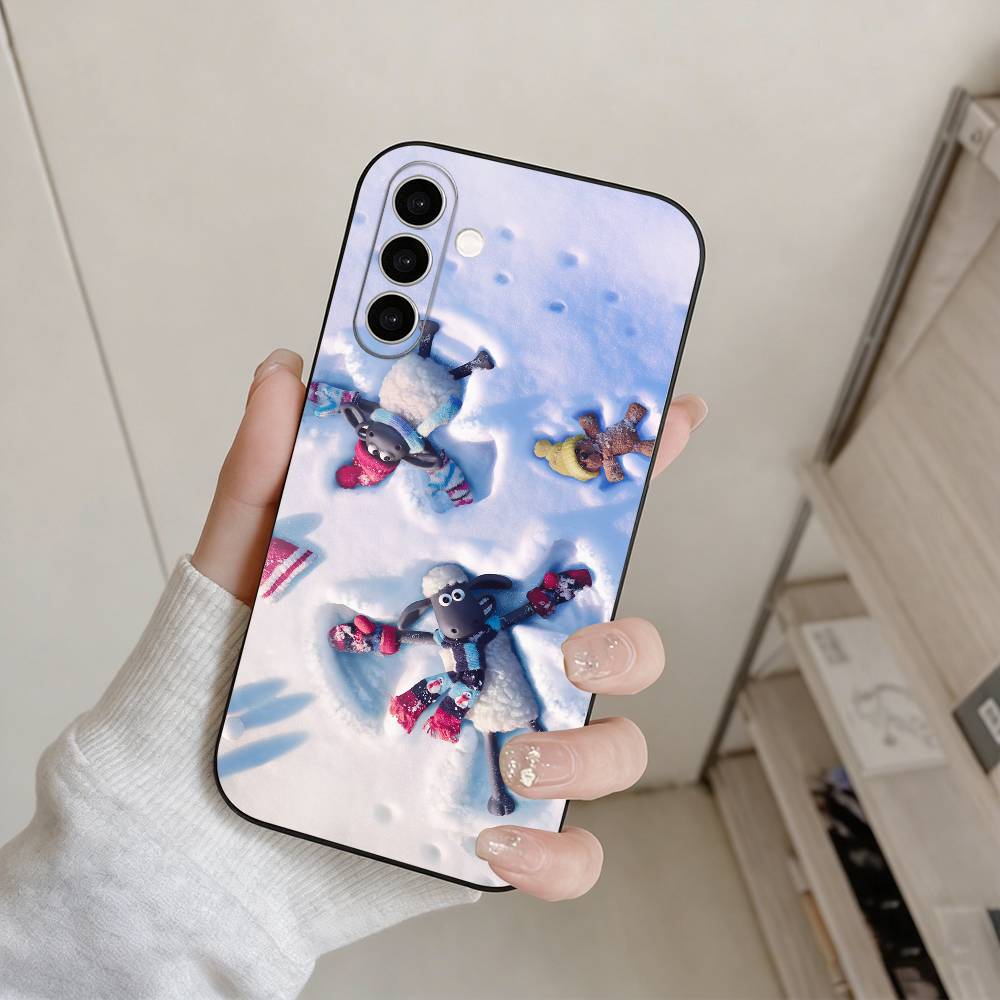 S-Shaun The Sheep  Phone Case For Samsung Galaxy A73,A72,A71,A70,A53,A52,A51,Others Soft Black Cover
