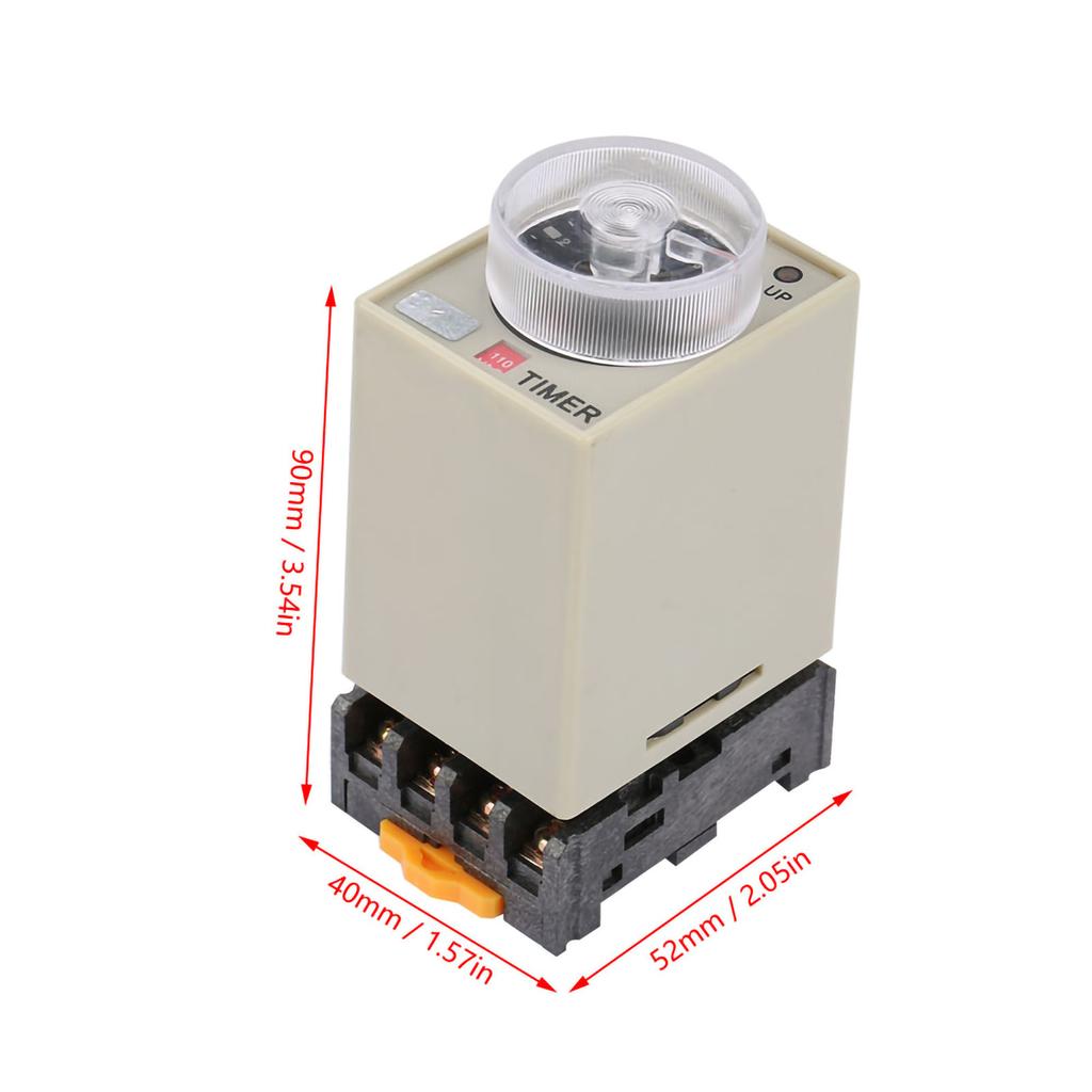 Delay ON Time Relay, 0-10 Seconds   Knob Control Timer Relay with Base for Industrial Automation and Electrical Control
