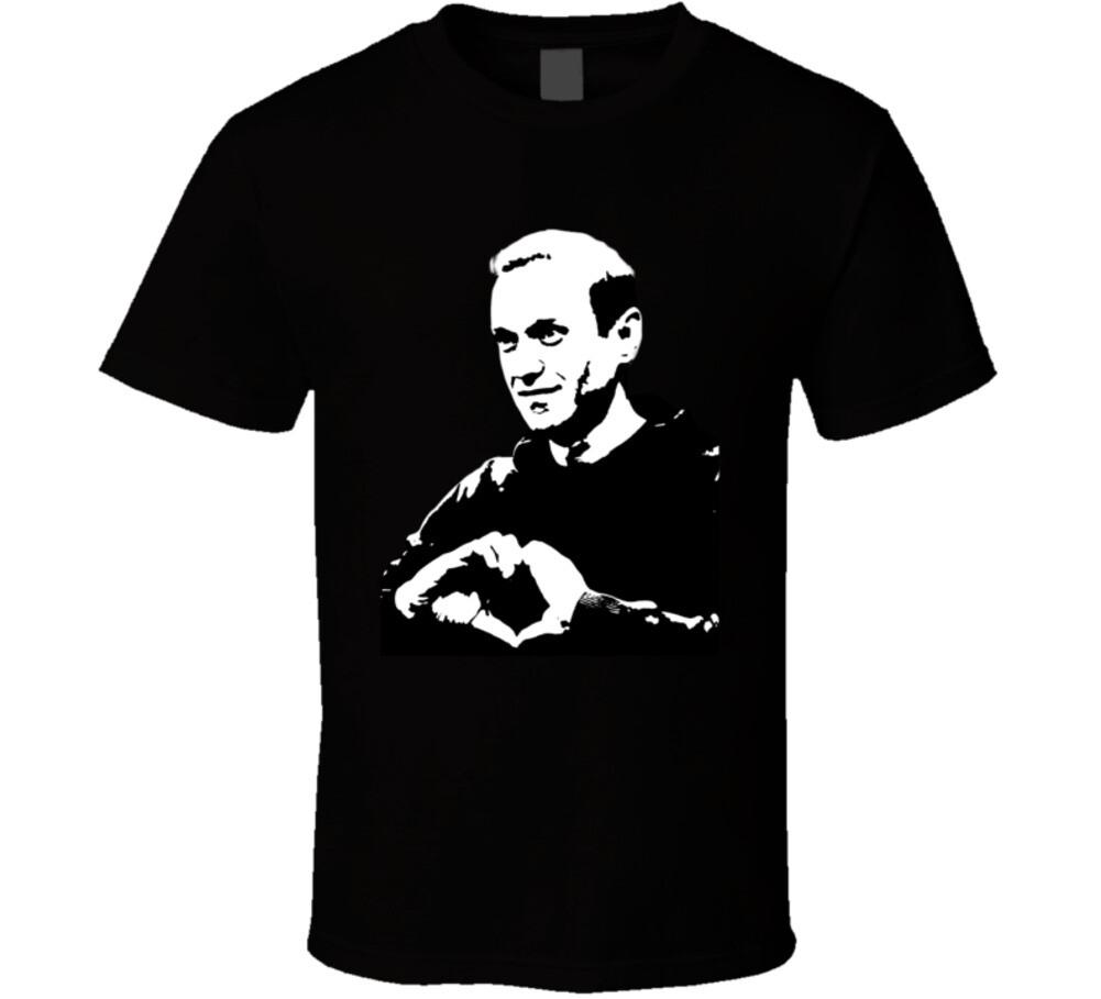Alexei Navalny Heart Hands Silhouette Supporter T Shirt Mens Womens Tees Top 2XL