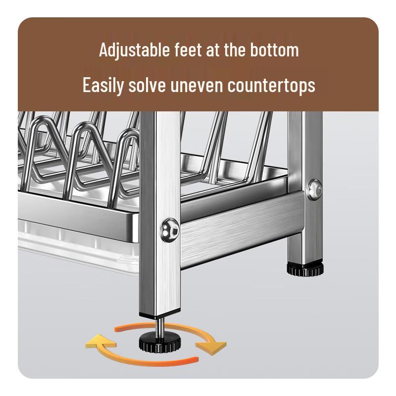 Doppellagiges Geschirrtrockengestell aus Edelstahl