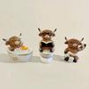 1/3Pcs Bathroom Highland Cow Figurine Bathing Reading Book Toilet Paper Highland Cattle Resin Statue Sculpture Decoration Ornament Calf Lovers Gifts