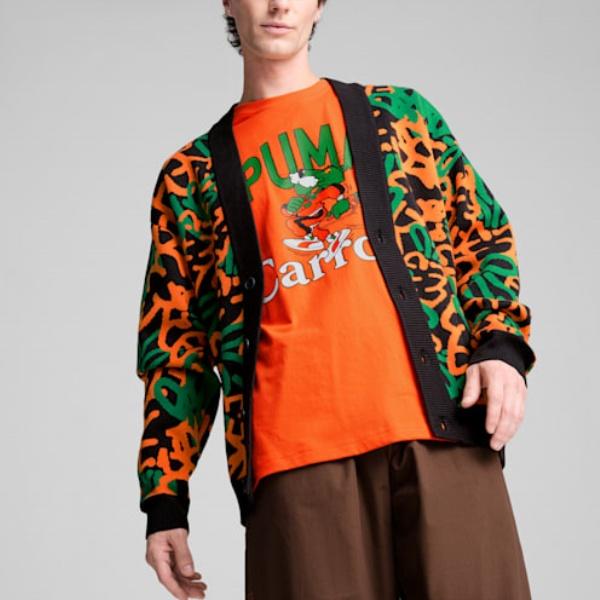 Puma X Carrots Collaboration Ss24 Brand Logo Fashion V-Neck Button Long Sleeve Shirt Unisex Shirts Multicolor 627446-01