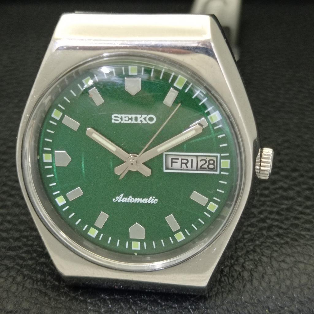 GENUINE VINTAGE SEIKO AUTOMATIC 6309A JAPAN MENS GREEN DIAL WATCH a701629-5 R206c-a701629