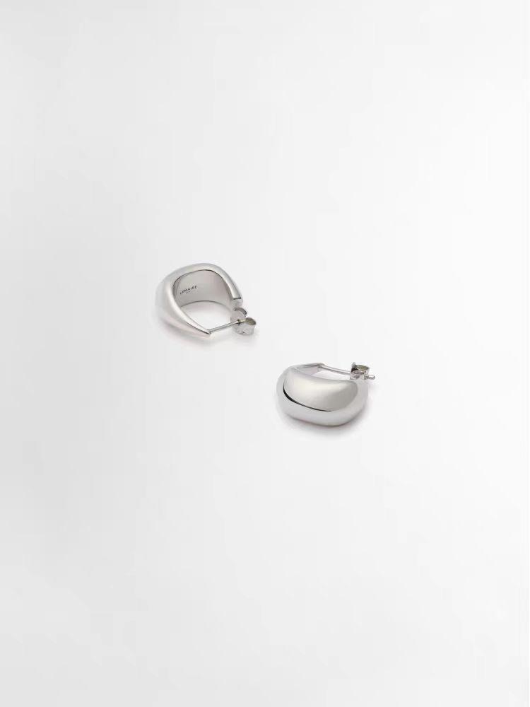 LEMAIRE Curved Mini Water Drop Earrings - Light Luxury, Simple and Fashionable Design серебряный